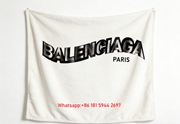 Balenciaga Paris Metallic Logo Print Flannel Sofa Throw Blanket Premium Couch Cover BA395